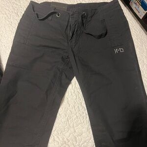 Women’s black Harley Davidson Tie Waste capris